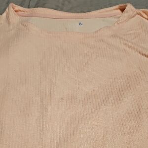Croft & Barrow Light Peach Ribbed Pajama Top. Bra D New. Never Worn